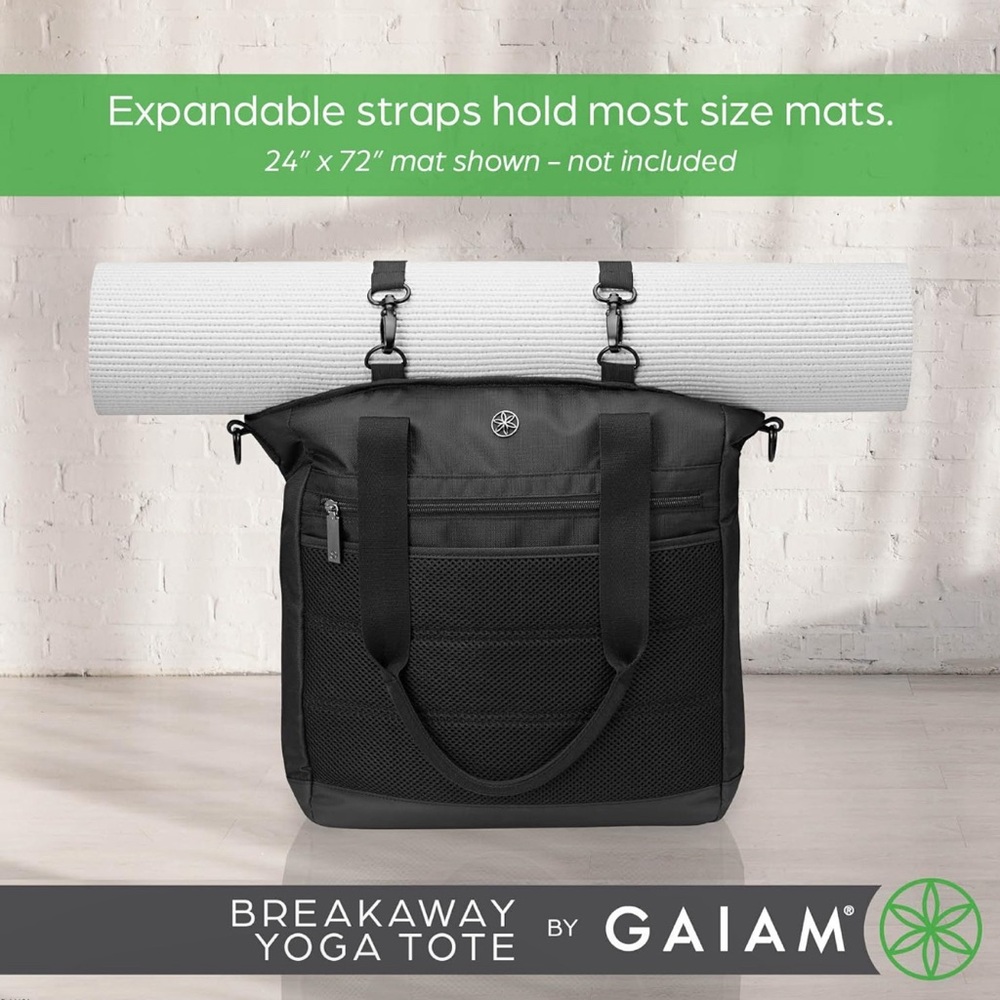 Gaiam Breakaway Yoga Tote Bag - Gym and Travel Essentials Bag
